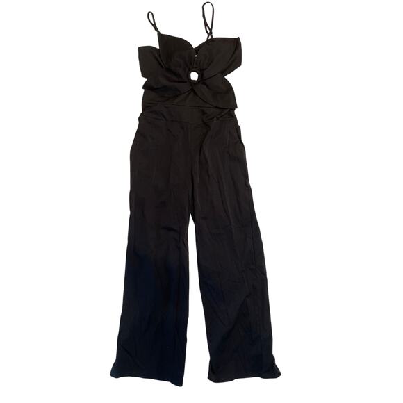 CHICME Women's Floral Pattern Sleeveless Jumpsuit Large Black Cut Out - Picture 4 of 12